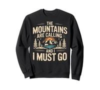 Mountains are Calling & I Must Go Retro 80s 90s Vibe Sweatshirt