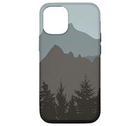 Mountains Peaks Abstract Outdoor Nature Landscape Gray Blue Coque pour iPhone 12/12 Pro