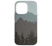 Mountains Peaks Abstract Outdoor Nature Landscape Gray Blue Coque pour iPhone 13 Pro