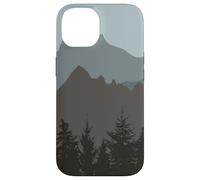 Mountains Peaks Abstract Outdoor Nature Landscape Gray Blue Coque pour iPhone 14