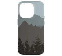 Mountains Peaks Abstract Outdoor Nature Landscape Gray Blue Coque pour iPhone 14 Pro