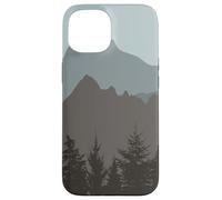 Mountains Peaks Abstract Outdoor Nature Landscape Gray Blue Coque pour iPhone 15