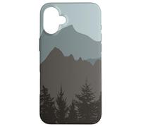 Mountains Peaks Abstract Outdoor Nature Landscape Gray Blue Coque pour iPhone 16 Plus