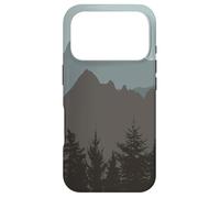 Mountains Peaks Abstract Outdoor Nature Landscape Gray Blue Coque pour iPhone 17 Pro