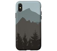 Mountains Peaks Abstract Outdoor Nature Landscape Gray Blue Coque pour iPhone X/XS