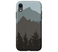 Mountains Peaks Abstract Outdoor Nature Landscape Gray Blue Coque pour iPhone XR