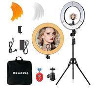 MOUNTDOG 18" Ring Light Kit 55W Bluetooth LED Ringlight Lighting with Tripod Stand Dimmable 3200K/5500K Youtube Circle Lighting Ringlights for Makeup Video Photography Blogging Portrait