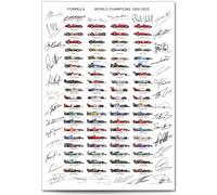 Mounted Gifts Formula One Tous les Champions du Monde de la Formule 1 1950-2025 Saison Affiche Signée Impression Cadrée Photo Autour de Cadeau F1 (A4 POSTER SEULEMENT)
