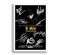 Mounted Gifts Poster encadré A4 encadré avec autographe du film Eminem - Poster A4 uniquement - 8 mile