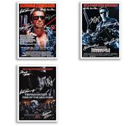 Mounted Gifts Trading Poster de film The Terminator Trilogy All Movie Signed A4 - Photo encadrée - Cadeau Arnold Schwarzenegger Judgement Day (Trilogie A4 uniquement)