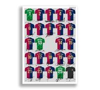Mounted Gifts Trading Poster encadré de l'équipe de Barcelone 2024-2025 avec autographe de Lewandowski Lamine Yamal 24/25 (affiche A4 uniquement)