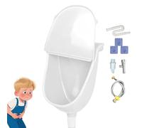 Mounted Male Urinal - Wall Fixed Toilet, Covered Pee Funnel | Leak-Resistant Hose Adapter With Anti-Splash Lid, Sanitary Fluid Drainage System For Camping Dormitory Vehicle Yard Outdoor Setup-White-B