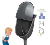 Mounted Male Urinal - Wall Fixed Toilet, Covered Pee Funnel | Leak-Resistant Hose Adapter With Anti-Splash Lid, Sanitary Fluid Drainage System For Camping Dormitory Vehicle Yard Outdoor Setup-Black-B