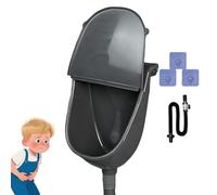 Mounted Male Urinal - Wall Fixed Toilet, Covered Pee Funnel | Leak-Resistant Hose Adapter With Anti-Splash Lid, Sanitary Fluid Drainage System For Camping Dormitory Vehicle Yard Outdoor Setup-Black-A