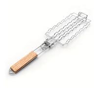 Mounteps 1 panier de barbecue en acier inoxydable - Amovible, pliable, idéal pour les saucisses, les pique-niques et le camping - Accessoire de barbecue essentiel