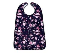 Mounteps Bavoirs lavables pour personnes âgées Bavoirs d'alimentation imprimés de fleurs Protège-vêtements Hommes Femmes Handicapés (Rose)
