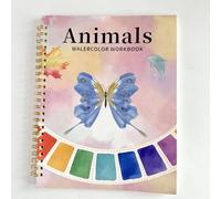 Mounteps Cahier d'exercices d'aquarelle avec guides étape par étape - Thème animaux, ensemble de livres de coloriage pour débutants pour adultes et adolescents, plusieurs styles pour la maison/les