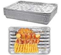Mounteps Grand plateau de barbecue en papier d'aluminium cuisson plaque de cuisson conteneur alimentaire liner (20)