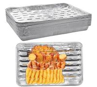 Mounteps Grand plateau de barbecue en papier d'aluminium cuisson plaque de cuisson conteneur alimentaire liner (10)