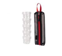 Mounteps Kits d'épices de camping, sac à épices de voyage avec 5 bouteilles d'assaisonnement en plein air, Noir , Taille unique