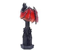 Mounteps Lampe gothique d'Halloween en forme d'aile de chauve-souris - Base cathédrale rouge lueur - Lampe de table vampire - Décoration effrayante pour chambre à coucher et salon