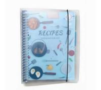 Mounteps Livre de recettes vierge - Carnet de cuisine vide avec couverture en PVC imperméable, écrivez vos propres recettes avec autocollants pour l'organisation de recettes familiales, cadeaux de