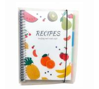 Mounteps Livre de recettes vierge - Carnet de cuisine vide avec couverture en PVC imperméable, écrivez vos propres recettes avec autocollants pour l'organisation de recettes familiales, cadeaux de