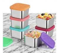 Mounteps Lot de 6 récipients à collation étanches de 170,1 g avec couvercles en silicone | Tasses à sauce pour vinaigrette, préparation des repas et boîtes à déjeuner, pour le stockage des aliments