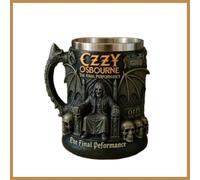 Mounteps Mug gothique en résine 3D avec insert en acier inoxydable - Souvenir de collection pour les fans de métal