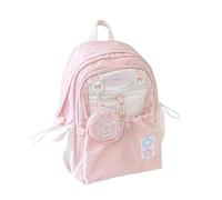Mounteps Rosy Posy & Cream Star Sac à dos avec cordon de serrage - Grande capacité, joli sac à dos imprimé pour un usage quotidien, les voyages et le shopping