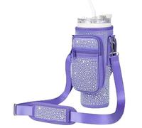 Mounteps Sac à bouteille isotherme avec strass étincelants pour gobelet Stanley 102/887 ml, violet, Mignon