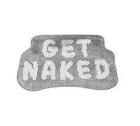 Mounteps Tapis de bain « Get Naked » de forme irrégulière - Tapis de salle de bain amusant arc-en-ciel - Petit tapis mignon amusant et tendance, antidérapant coloré (gris)