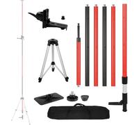 Mountlaser Barre de nivellement laser télescopique avec trépied extensible jusqu'à 4,2 m avec support laser de 1/4" x 20", avec écrou adaptateur 5/8"-11, rouge