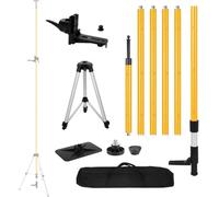 Mountlaser Barre de nivellement laser télescopique avec trépied, extensible jusqu'à 4,2 m avec support laser de 1/4" x 20", avec écrou adaptateur 5/8"-11