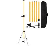 Mountlaser Niveau laser télescopique, niveau laser avec trépied, 3,7 m avec fixation laser 1/4« par 20 » pour niveau laser rotatif et linéaire, écrou d'adaptation 5/8"-11 inclus