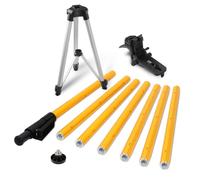 Mountlaser Poteau télescopique de 4,8 m avec trépied, support de niveau laser pour lasers rotatifs et lasers, filetage 1/4"-20, adaptateur 5/8"-11 inclus