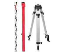 Mountlaser Trépied de mesure télescopique de 2,6 m et barre de nivellement télescopique de 5 m - Trépied en aluminium avec sac de transport pour géomètre, ingénieur, construction