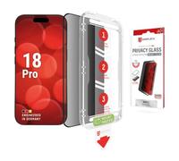 MountMaster Protection d'écran en verre de confidentialité pour iPhone 18 | DISPLEX MountMaster Film de protection d'écran en verre de confidentialité bidirectionnel Couverture maximale Résistant aux