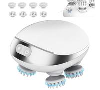 MOUNTRAX Masseur de tête électrique 5 en 1, Masseur de grattoir de tête portable pour la croissance des cheveux, nettoyage en profondeur et relaxation du stress