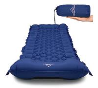 MOUNTREX Matelas isolant - Matelas gonflable de camping - Ultra léger et petite taille (700 g) - Matelas gonflable, matelas de couchage avec pompe à pied - Pliable et coupable (bleu)