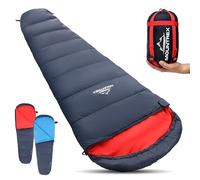 MOUNTREX Sac de couchage 10 °C / 20 °C - Petite taille une fois replié & ultra léger (760 g) - Sac de couchage d'été pour extérieur, 205 x 80 cm - Compact, chaud et léger - Pour camping, voyage