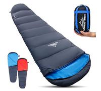 MOUNTREX® Sac de couchage, petite taille une fois replié et ultra léger (760 g) - Sac de couchage d'été pour l'extérieur, sac de couchage sarcophage (205 x 80 cm) - Compact, chaud et léger pour le