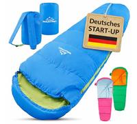 MOUNTREX Sac de couchage pour enfant 5 °C / 15 °C - Doublure intérieure 100 % coton - Sac de couchage pour enfant 175 x 70 cm - Léger et de petite taille, portable comme un sac à dos - Idéal pour le