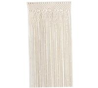 MOUNTTU Boho Rideaux, Rideaux de Macrame tissé en Coton 37x79 Pouces de Corde Beige Suspendus décoratifs diviseur Salle Boho Rideau pour Le Placard Porte fenêtre, Pas Canne