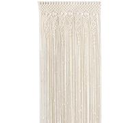 MOUNTTU Boho Rideaux, Rideaux de Macrame tissé en Coton 37x79 Pouces de Corde Beige Suspendus décoratifs diviseur Salle Boho Rideau pour Le Placard Porte fenêtre, Pas Canne