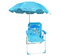 MOUNTTU Chaise de Plage pour Enfants avec Parasol Pliable et détachable, Portable, en Tissu Oxford, Jolie Chaise de Plage pour Enfants avec auvent pour l'été en Plein air, Bleue pour enfa