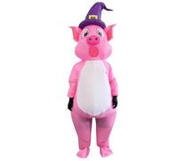 MOUNTTU Costume gonflable d'animal, cochon gonflable complet, drôle, costume d'Halloween pour cosplay, fête, vacances, taille unique, cochon adulte