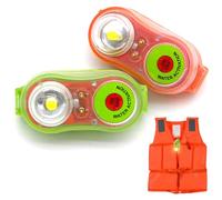 MOUNTTU Lot de 2 Lampes stroboscopiques portatives et étanches pour Gilet de Sauvetage avec Clip, éclairage LED pour Camping, équipement Survie et sécurité pour la Survie par-Dessus Bord