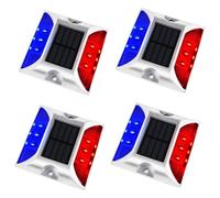 MOUNTTU Lot de 4 Lampes solaires pour allée, éclairage d'extérieur réfléchissant, étanche IP65, pour terrasse, Trottoir, escalier, marches, allées