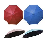 MOUNTTU Lot de 4 parapluies-Chapeaux, 68 cm, résistants aux UV, légers et Portables, avec Cordon de Serrage, pour la pêche, Le Jardinage, Le Golf, Le Parasol, Les Mains Libres en extérieur